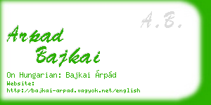 arpad bajkai business card