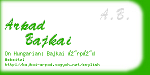 arpad bajkai business card